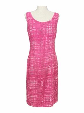 Prada Milano Pink Sleeveless Tweed Sheath Dress. Miuccia Boucle Mod Barbiecore
